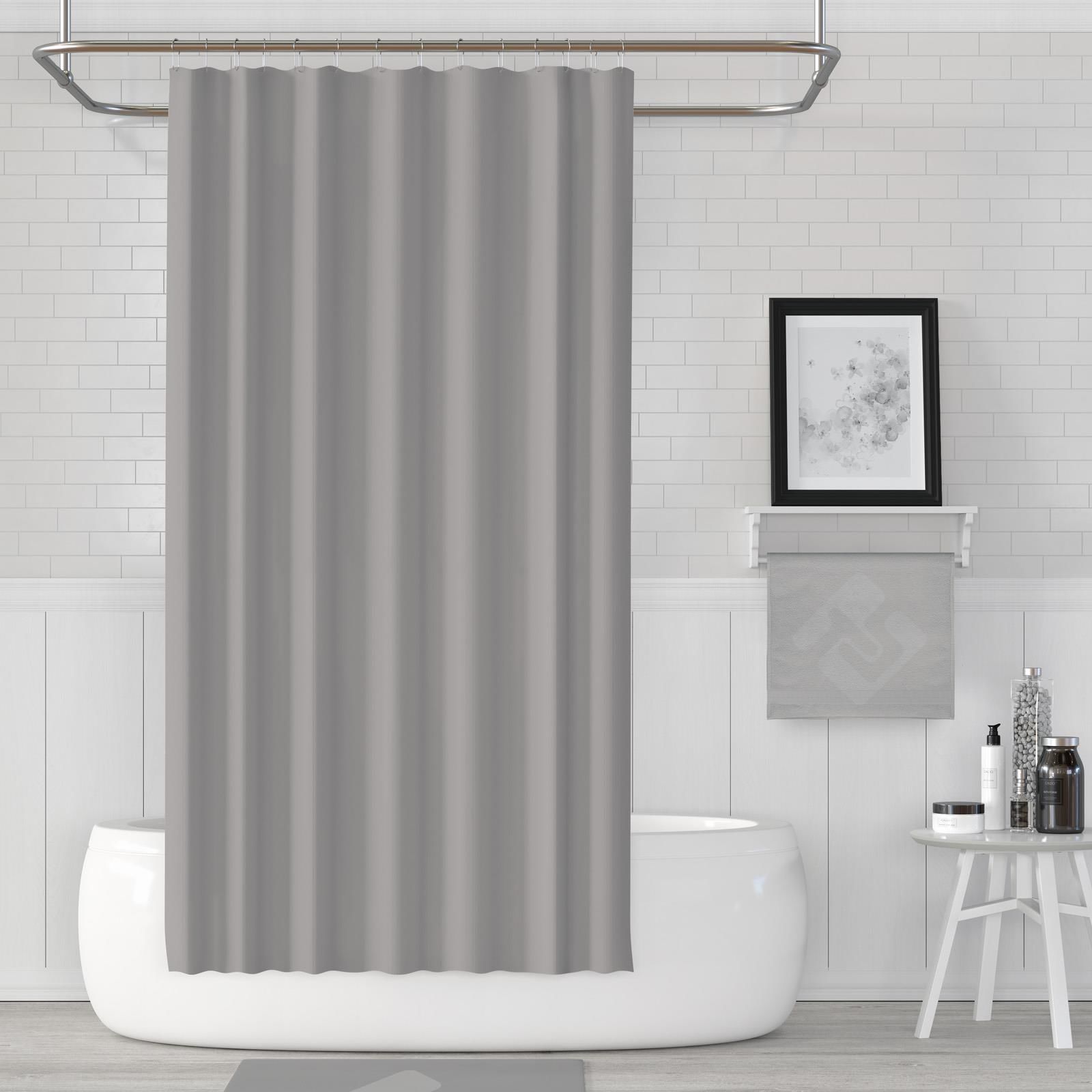 Banyo Perdesi 1x180x200 Tek Kanat Duş Perdesi Halka Hediyeli Duşakabin Perdesi Gri 0010
