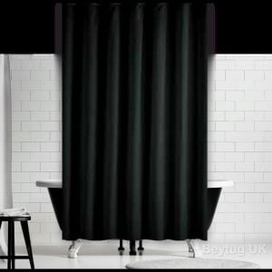 Banyo Perdesi 1x180x200 Tek Kanat Duş Perdesi Halka Hediyeli Duşakabin Perdesi 0010 Siyah