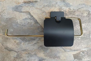 Zethome Paslanmaz Duvara Monte Solo Kapaklı Havluluk Yapışkanlı Tasarım Siyah