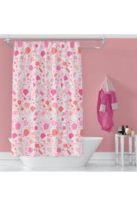 Banyo Perdesi 6811 1x180x200, Perde Borusu Askı Aparatı Köşe Boru Beyaz Hediyeli, Duş Perdesi Seti