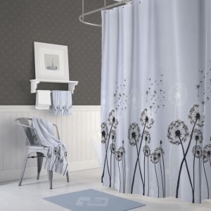 Banyo Perdesi 1x180x200 Tek Kanat Duş Perdesi Halka Hediyeli Duşakabin Perdesi 2200