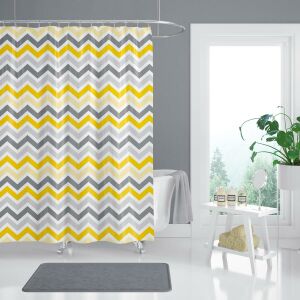 Banyo Perdesi 2x120x200 Çift Kanat Duş Perdesi Halka Hediyeli Duşakabin Perdesi 4597