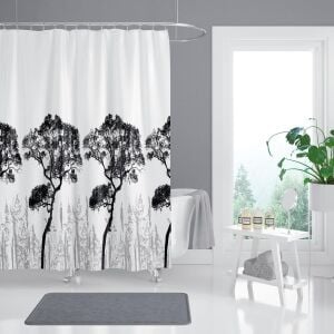 Banyo Perdesi 1x240x200 Tek Kanat Duş Perdesi Halka Hediyeli Duşakabin Perdesi 3391
