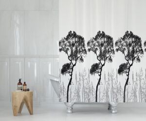 Banyo Perdesi 1x240x200 Tek Kanat Duş Perdesi Halka Hediyeli Duşakabin Perdesi 3391