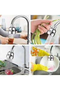Zethome Su Tasarruflu 3 Fonksiyonlu Krom Mutfak Lavabo Başlığı 360 Derece Döner Ayarlanabilir