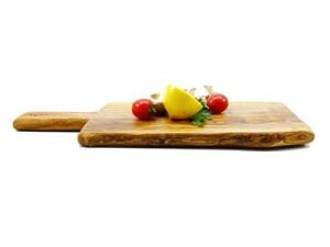 Zethome Zeytin Ağacı Ahşap Dikdörtgen Saplı Kesme Tahtası 40x18