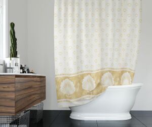 Banyo Perdesi 2x100x200 Çift Kanat Duş Perdesi Halka Hediyeli 4910 Beyaz