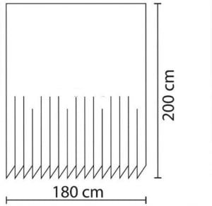 Banyo Perdesi 1x180x200 Tek Kanat Duş Perdesi Halka Hediyeli Duşakabin Perdesi 4910 Mavi