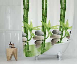 Banyo Perdesi 1x240x200 Tek Kanat Duş Perdesi Halka Hediyeli Duşakabin Perdesi 10056