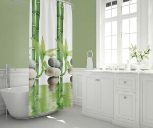 Banyo Perdesi 1x240x200 Tek Kanat Duş Perdesi Halka Hediyeli Duşakabin Perdesi 10056
