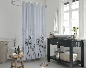 Banyo Perdesi 1x240x200 Tek Kanat Duş Perdesi Halka Hediyeli Duşakabin Perdesi 2200