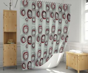 Banyo Perdesi 1x110x200 Tek Kanat Duş Perdesi Halka Hediyeli Duşakabin Perdesi 4954 Karma
