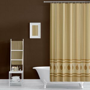 Banyo Perdesi 1x110x200 Tek Kanat Duş Perdesi Halka Hediyeli 5030 Kahverengi