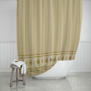 Banyo Perdesi 1x110x200 Tek Kanat Duş Perdesi Halka Hediyeli 5030 Kahverengi