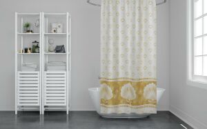 Banyo Perdesi 1x100x200 Tek Kanat Duş Perdesi Halka Hediyeli 4077