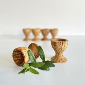 Zethome Zeytin Ağacı Ahşap Ayaklı Yumurtalık 2'Li 6 cm