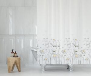 Banyo Perdesi 1x180x200 Tek Kanat Duş Perdesi Halka Hediyeli Duşakabin Perdesi 8441