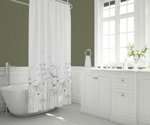 Banyo Perdesi 1x180x200 Tek Kanat Duş Perdesi Halka Hediyeli Duşakabin Perdesi 8441