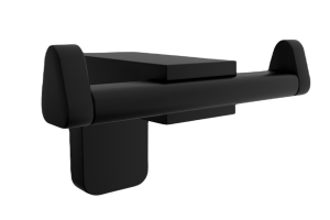 F1 Serisi Siyah Paslanmaz Duvara Monte Uzun Havluluk-Kağıtlık-Bornoz Seti Siyah