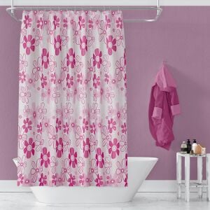 Banyo Perdesi 1x100x200 Tek Kanat Duş Perdesi Halka Hediyeli 2224