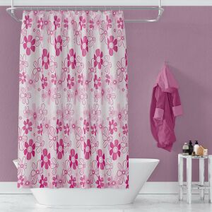 Banyo Perdesi 1x100x200 Tek Kanat Duş Perdesi Halka Hediyeli 2224