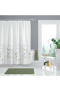 Banyo Duş Perdesi 8441 120x200 Perde Borusu Askı Aparatı 90x130 Hediyeli