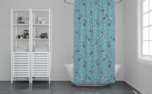 Banyo Perdesi 2x100x200 Çift Kanat Duş Perdesi Halka Hediyeli Duşakabin Perdesi 4352