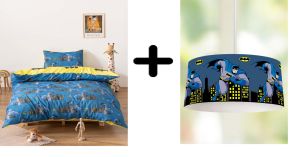 Zethome Batman Avize ve Çift Taraflı Çocuk Nevresim Takımı 160x220 cm Set