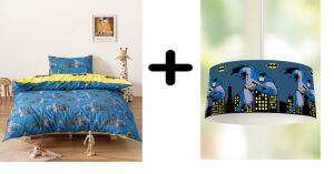 Zethome Batman Avize ve Çift Taraflı Çocuk Nevresim Takımı 160x220 cm Set