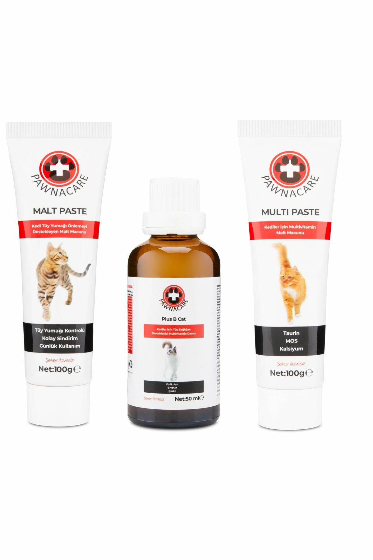 Kedi Premium Sağlık Seti Malt Paste & Multi Paste & Plus B Avantaj Seti