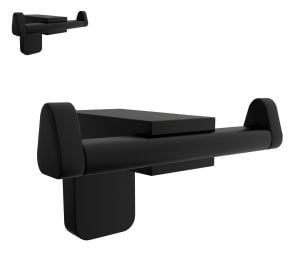 F1 Serisi Siyah Paslanmaz Duvara Monte 2'Li Bornoz Askılık Seti