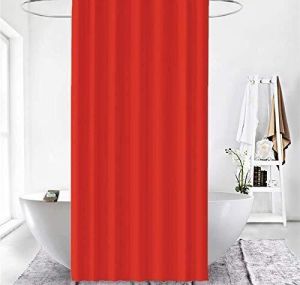 Banyo Perdesi 2x120x200 Çift Kanat Duş Perdesi Halka Hediyeli Duşakabin Perdesi 0010 Kırmızı