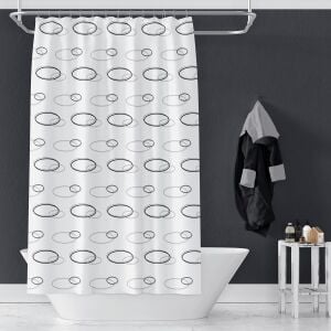 Banyo Perdesi 1x100x200 Tek Kanat Duş Perdesi Halka Hediyeli Duşakabin Perdesi  2109