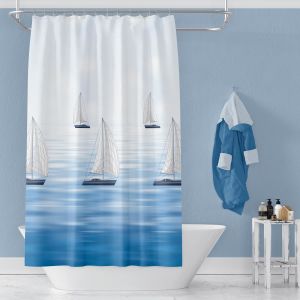 Banyo Perdesi 1x100x200 Tek Kanat Duş Perdesi Halka Hediyeli Duşakabin Perdesi 9889