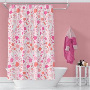 Banyo Perdesi 2x100x200 Çift Kanat Duş Perdesi Halka Hediyeli 6811