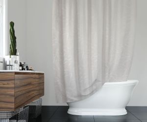 Banyo Perdesi 2x100x200 Çift Kanat Duş Perdesi Halka Hediyeli Duşakabin Perdesi 5026