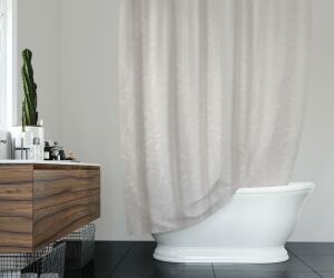 Banyo Perdesi 2x100x200 Çift Kanat Duş Perdesi Halka Hediyeli Duşakabin Perdesi 5026
