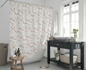 Banyo Perdesi 1x120x200 Tek Kanat Duş Perdesi Halka Hediyeli 6812