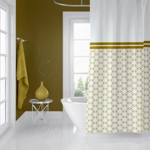 Banyo Perdesi 2x120x200 Çift Kanat Duş Perdesi Halka Hediyeli 1869