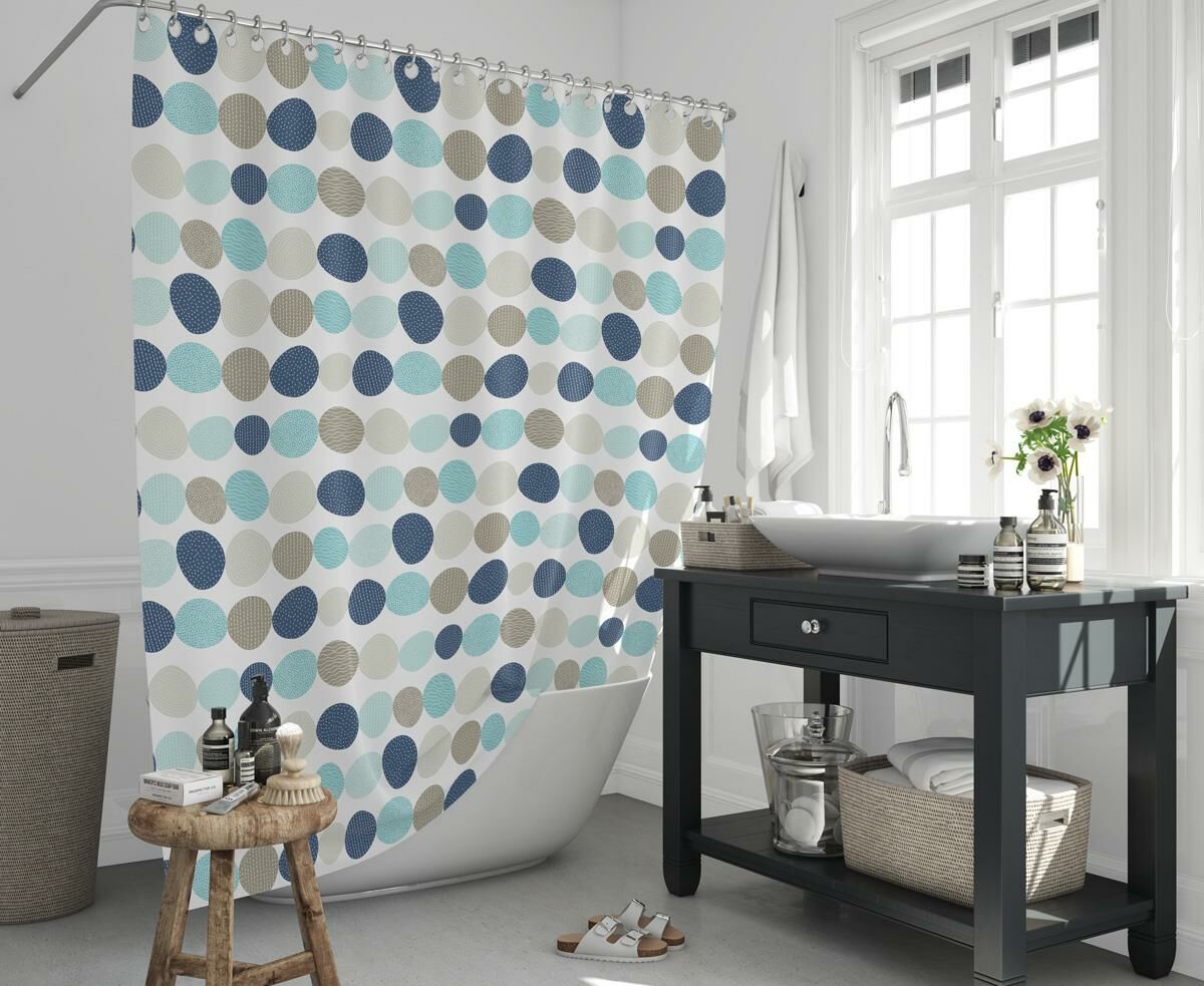 Banyo Perdesi 2x120x200 Çift Kanat Duş Perdesi Halka Hediyeli 5706