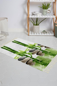 Banyo Halısı Dijital Baskılı Banyo Paspası 50x80 Polyester Kaymaz Tabanlı Duş Paspası 10056