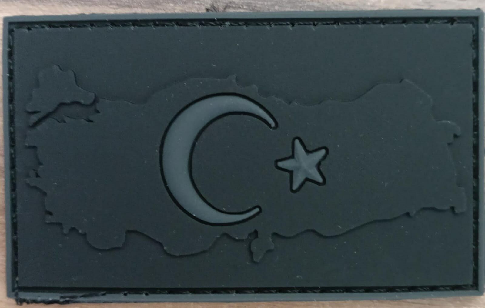 Türkiye Haritası Plastik Siyah Patch