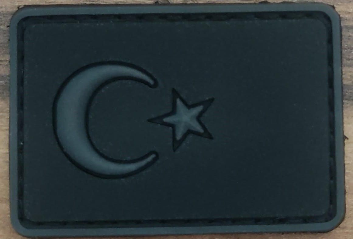 Türk Bayrağı Plastik Siyah Patch