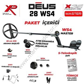Deus Dedektör - 28cm X35 Başlık, WS4 Kulaklık