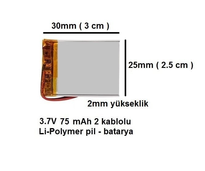 Proje ve Tasarım - Drone - Navigasyon - Mp3 Çalar için 3.7V Batarya - Pil