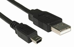 Mini Usb To Usb Erkek 3 metre Kablo - Siyah