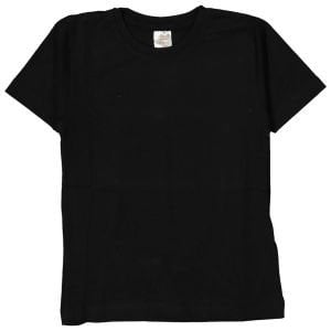 Unisex Siyah Sade Kısa Kol Tişört