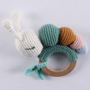 Amigurumi Renkli Tırtıllı Çıngıraklı Diş Kaşıyıcı