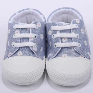 Kız Bebek Lila Papatya Desenli Ayakkabı