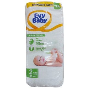 Evy Baby 2 Numara Eko Bebek Bezi Mini 38'li Paket